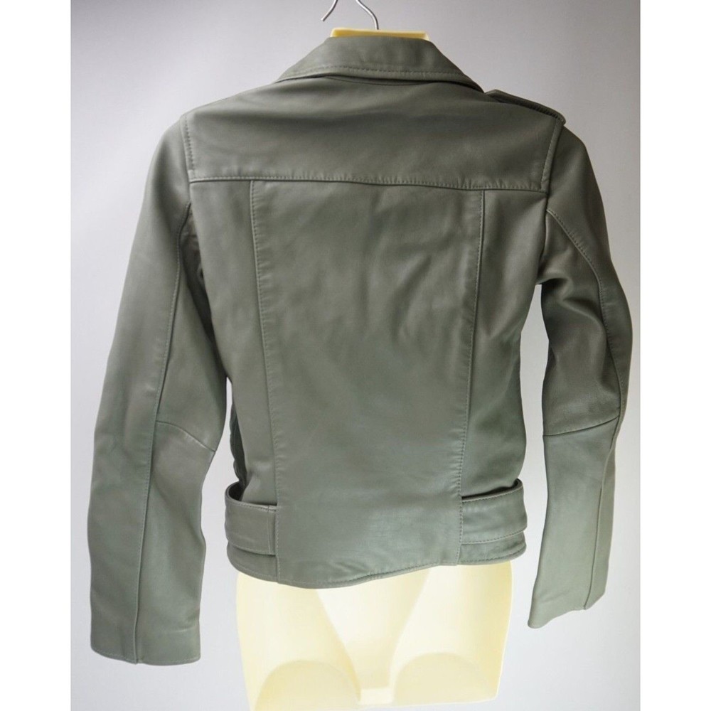 Allsaints Balfern Sage Balfern Leather Biker Jacket Women's Size 0 US - Picture 3 of 5